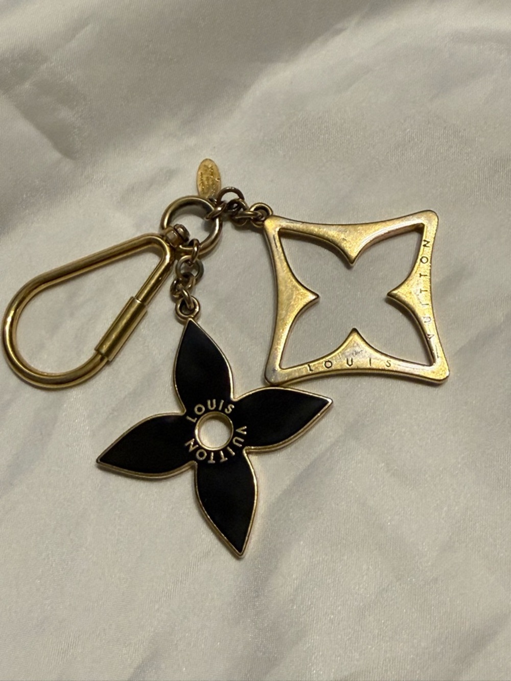 Louis Vuitton Black & Gold Monogram Flower Key Charm